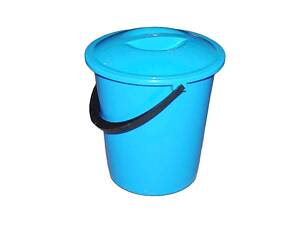 Ведро пл. 5л харч. с крышкой голубое ТМ МЕД