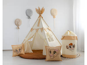 Вігвам для дітей Король Лев + кошик для іграшок + підвісна гойдалка. Повний комплект