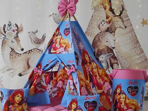 Вигвам в детскую куклу Барби (Barbie) БОН БОН + корзина для игрушек. Полный комплект!