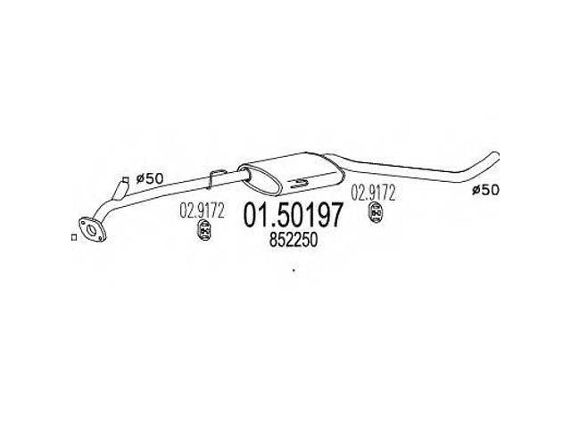 Вихлопнi системи MTS 0150197 на OPEL OMEGA B (25_, 26_, 27_)