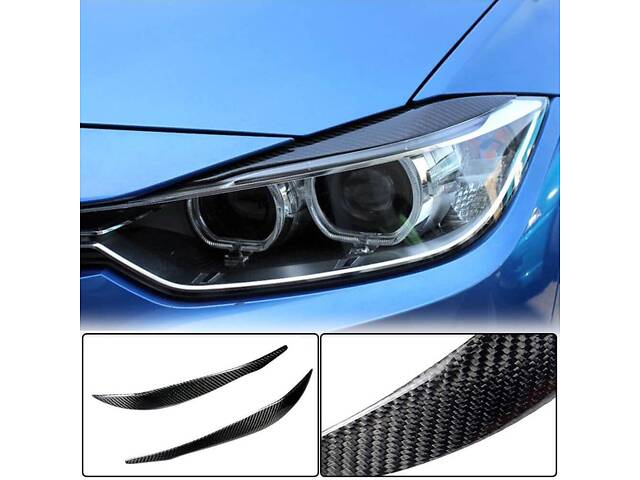 Ресницы на фары Карбон V1 для BMW 3 серии F-30/31/34 2012-2019 гг. - Фото 7