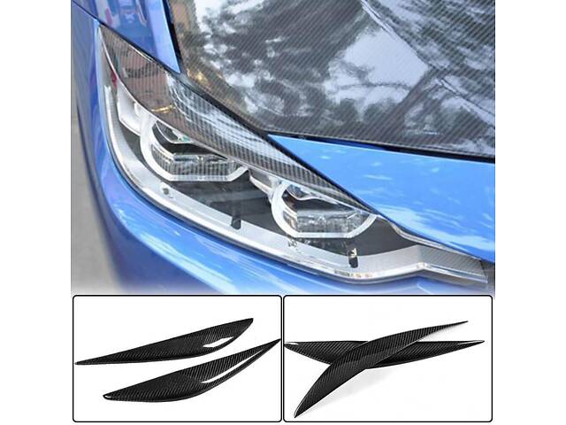 Ресницы на фары Карбон V1 для BMW 3 серии F-30/31/34 2012-2019 гг. - Фото 2