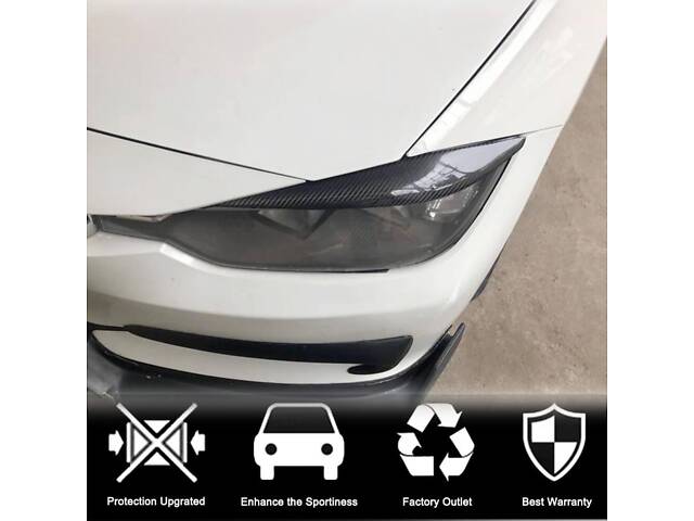 Ресницы на фары Карбон V1 для BMW 3 серии F-30/31/34 2012-2019 гг. - Фото 3