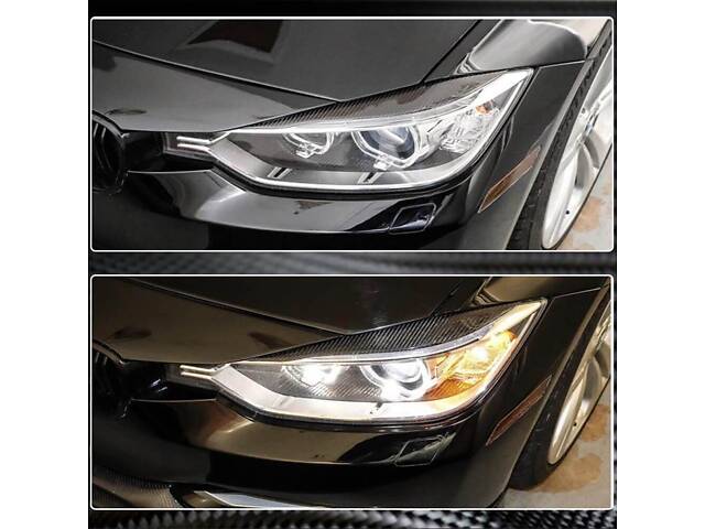 Ресницы на фары Карбон V1 для BMW 3 серии F-30/31/34 2012-2019 гг. - Фото 10