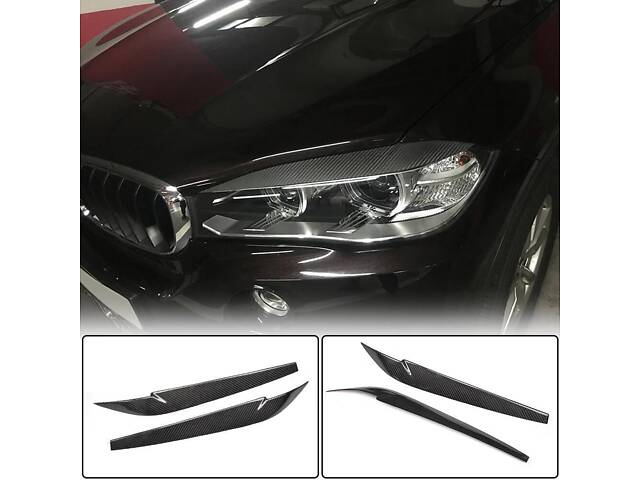 Вії на фари Сухий карбон V2 для BMW X6 F-16 2014-2019 рр
