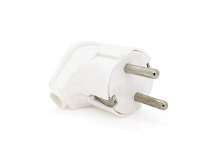 Вилка із заземленням кутова, 16A 250V, A105, White, Q24