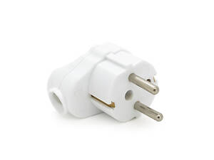 Вилка із заземленням кутова з кільцем, розбірна SQ-GP-003, 16 А 220 V, White, Q200