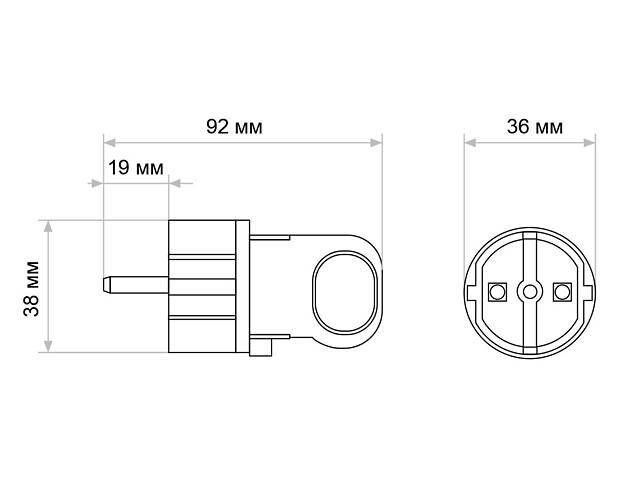 Вилка угловая с кольцом 16А 2Р+PE IP44 каучуковая [A0250010016] АСКО - Фото 6
