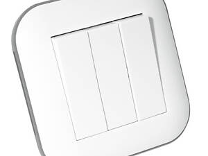 Вимикач 3-клавішний LOFT білий+сірий