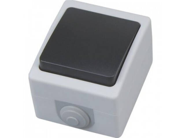 Вимикач накладний 1-клавішний АТОМ - Фото 1