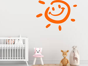 Вінілова інтер'єрна наклейка Кавун Сонце з променями 60х60 см НС001114