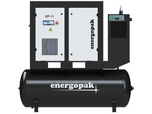 Гвинтовий компресор Energopak EP 11/RD-T270 з осушувачем та ресивером 270л (1,8 м3/хв, 7,5 бар, 11 кВт)