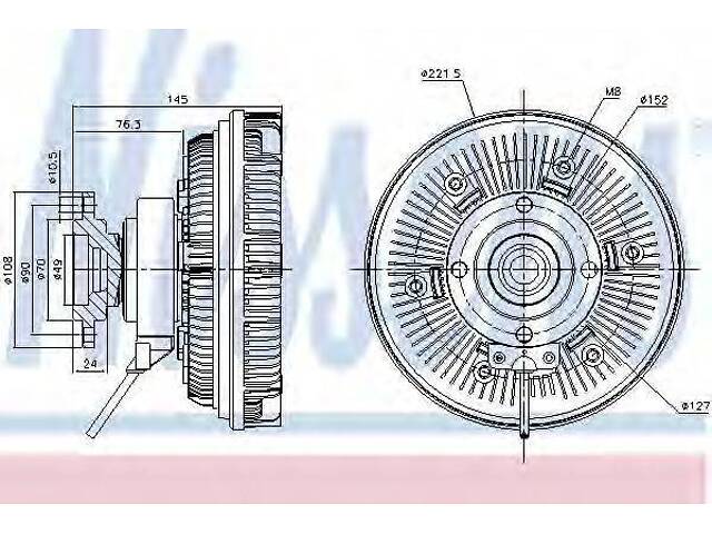 Віскомуфта вентилятора NISSENS 86022 на MAN TGA - Фото 1