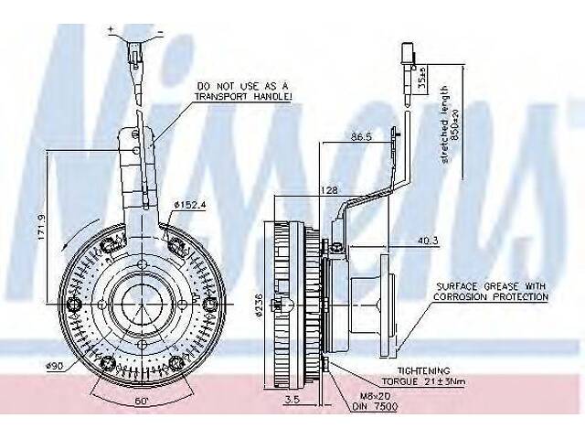 Віскомуфта вентилятора NISSENS 86039 на MAN F 2000 - Фото 1