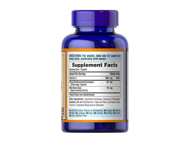 Vitamin C-500 mg with Rose Hips Time Release - 250 caps - Фото 2