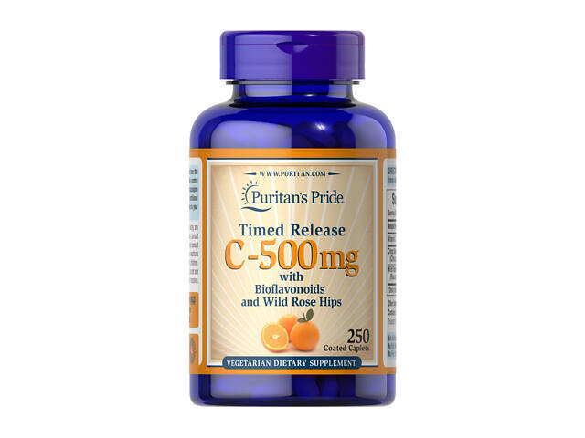 Vitamin C-500 mg with Rose Hips Time Release - 250 caps - Фото 1