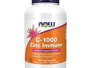 Витамин C и Цинк Now Foods C-1000 Zinc Immune 180 vcaps (1086-2023-10-3094)