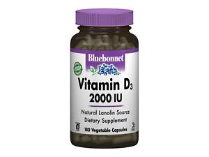Витамин D3 2000IU Bluebonnet Nutrition 180 гелевых капсул