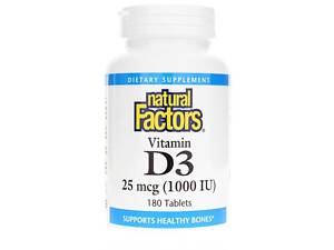 Витамин D3 Natural Factors Vitamin D3 25mcg 1,000 IU 180 Tablets