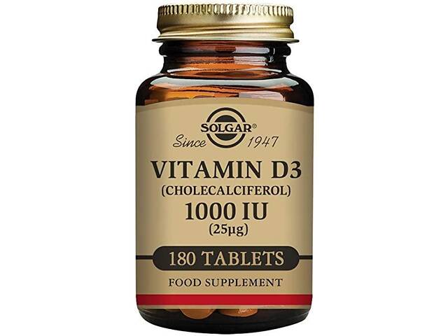 Вітамін D3 Solgar Vitamin D3 1000 IU 180 tabs - Фото 1