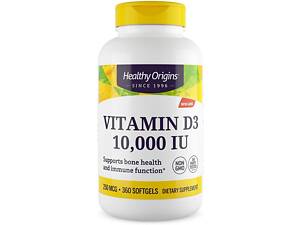 Витамин D3, Vitamin D3, Healthy Origins, 10 000 МЕ, 360 гелевых капсул