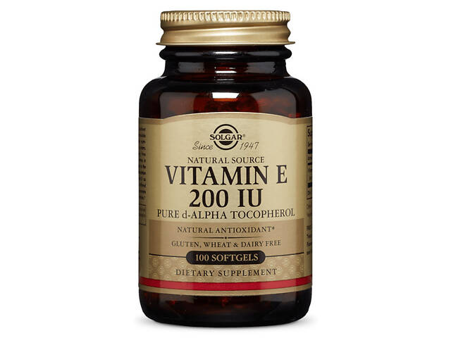 Витамин E Solgar Vitamin E 200 IU Mixed Tocopherols 100 Softgels