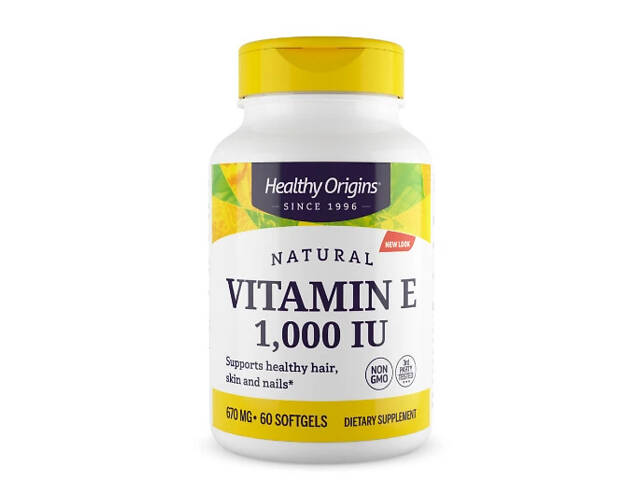 Витамин Е, Vitamin E, Healthy Origins, натуральный, смесь токоферолов, 1000 МЕ, 60 гелевых капсул - Фото NaN Витамин Е, Vitamin E, Healthy Origins, натуральный, смесь токоферолов, 1000 МЕ, 60 гелевых капсул - Фото NaN