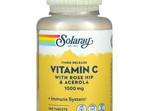 Вітамін С, двофазне вивільнення, Vitamin C, Solaray, 1000 мг, 100 таблеток