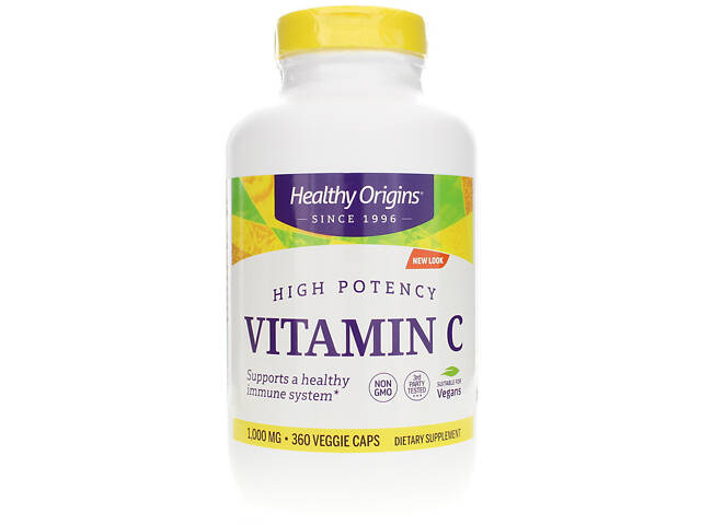Витамин С (L-аскорбиновая кислота), Vitamin C, Healthy Origins, 1000 мг, 360 вегетарианских капсул - Фото NaN