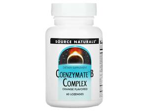 Витамин В (комплекс), Coenzymate B Complex, Source Naturals, апельсин, сублингвальный, 60 леденцов
