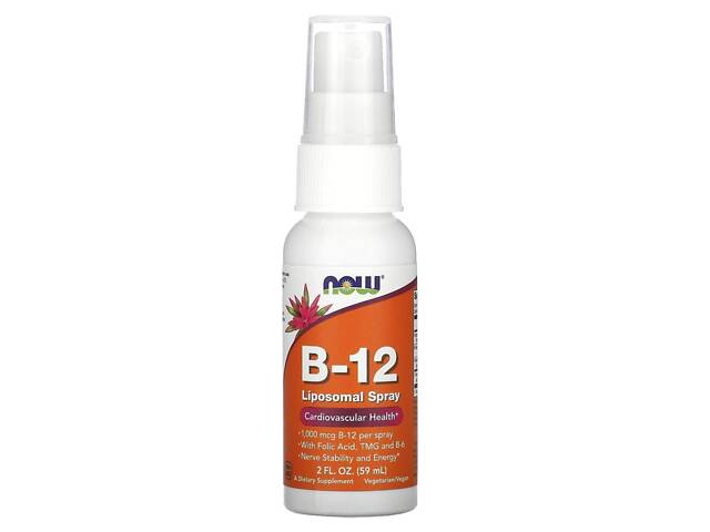 Витамин В12, Vitamin B-12, Now Foods, липосомальный спрей, 1000 мкг, 59 мл Витамин В12, Vitamin B-12, Now Foods, липосомальный спрей, 1000 мкг, 59 мл