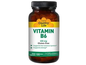 Витамин В6 Country Life Vitamine B6 100 mg 100 Tablets