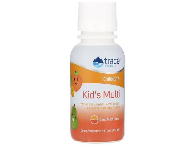 Витаминно-минеральный комплекс для детей (цитрусовый пунш), Kid's Multi, Trace Minerals Research, 237 мл Витаминно-минеральный комплекс для детей (цитрусовый пунш), Kid's Multi, Trace Minerals Research, 237 мл
