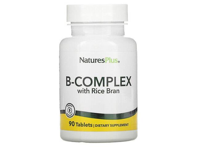 Витаминный В-комплекс с рисовыми отрубями, B-Complex, Nature's Plus, 90 таблеток Витаминный В-комплекс с рисовыми отрубями, B-Complex, Nature's Plus, 90 таблеток