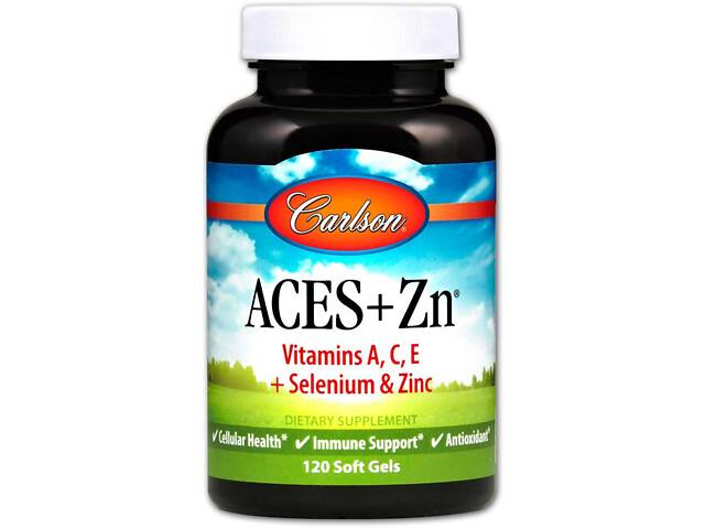 Витамины А, С, Е плюс цинк, Aces + Zn, Carlson, 120 капсул Витамины А, С, Е плюс цинк, Aces + Zn, Carlson, 120 капсул