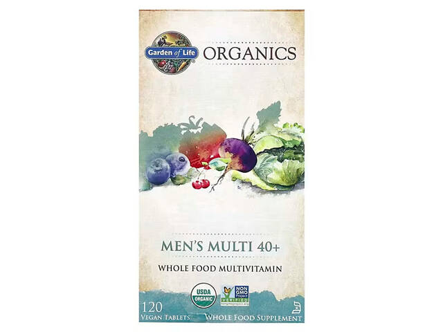 Витамины для мужчин, MyKind Organics, Garden of Life, 40+, 120 веганских таблеток Витамины для мужчин, MyKind Organics, Garden of Life, 40+, 120 веганских таблеток