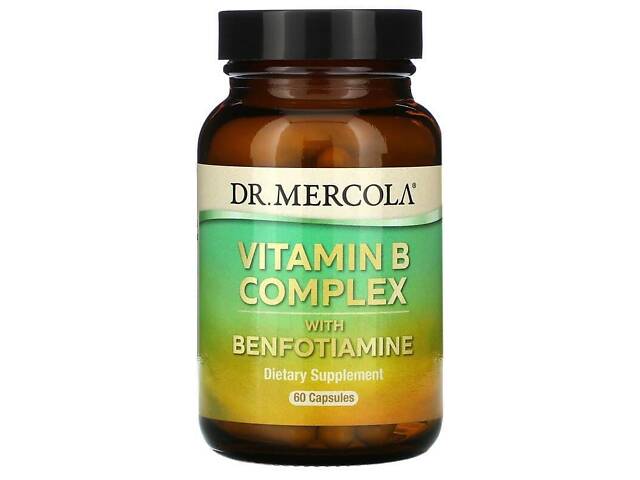 Витамины группы В с бенфотиамином, Vitamin B Complex, Dr. Mercola, 60 капсул Витамины группы В с бенфотиамином, Vitamin B Complex, Dr. Mercola, 60 капсул