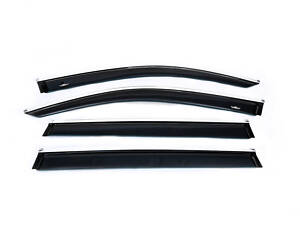 Ветровики с хром молдингом (4 шт, HIC) для Volkswagen Tiguan 2016-2023 гг.