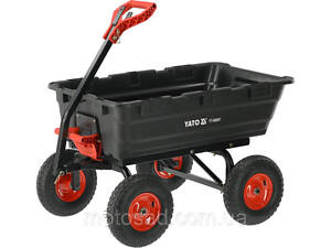 Візок присадибний самоскидний на 4 колесах YATO з поворот дишлом, 116х 81х 103 см, навантаж- 550 кг