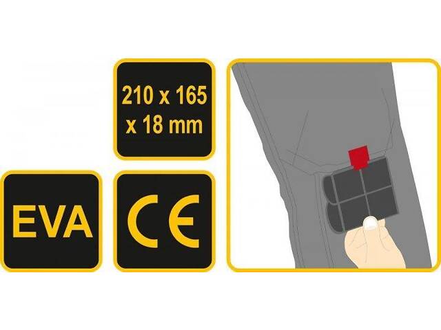 Вкладыши в наколенники защитные EVA 210х165х18мм 1пара VOREL-74595 - Фото 3