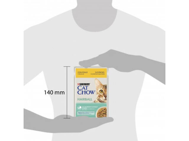 Вологий корм для кошек Purina Cat Chow Hairball з куркою та зеленою квасолею в желе 85г (7613037031393) - Фото 6