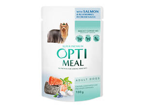 Влажный корм для собак Optimeal с лососем и голубикой в соусе 100 г (4820215369725)