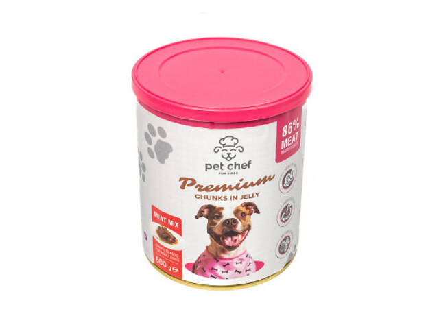 Вологий корм для собак Pet Chef М'ясний мікс 800 г (4820255193649) - Фото 1