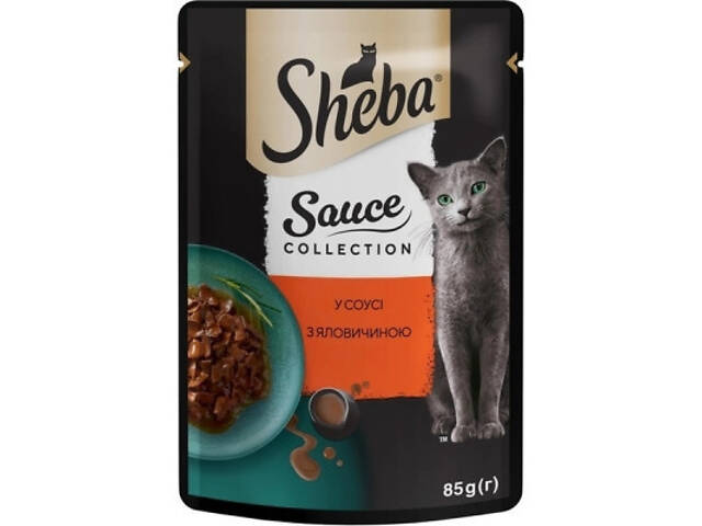 Вологий корм для собак Sheba з яловичиною в соусі 85 г (4770608264406) - Фото 1