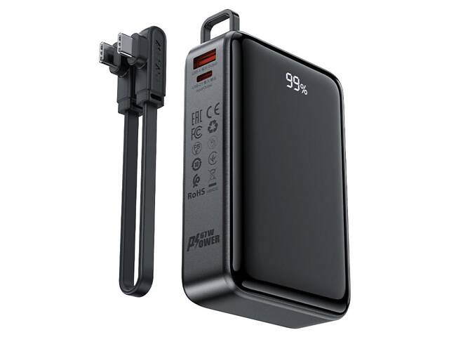 Внешний аккумулятор ACEFAST M4 PD67W Power Bank 20000mAh Black yL. - Фото 4