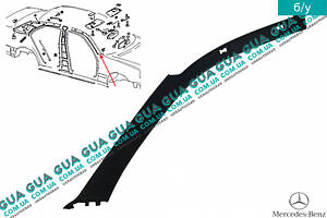 Внутренняя обшивка ( молдинг ) накладка стойки передней правой верхняя часть 2106920289 Mercedes / МЕРСЕДЕС E-CLASS 1995