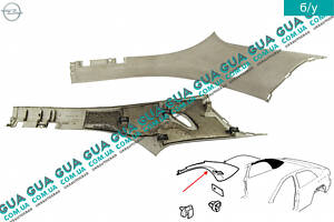 Внутренняя обшивка ( молдинг ) накладка стойки задней правой ( купе ) 93240676 Opel / ОПЕЛЬ ASTRA G 1998-2005 / АСТРА Ж