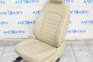 Водійське сидіння Ford Fusion mk5 13-16 електро, з airbag, підігрів, бежева шкіра, тріщини на шкірі