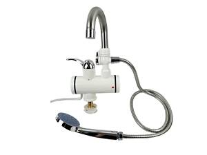 Водонагрівач проточний з душем LED дисплей нижнє підведення вертикальний 3000 Вт