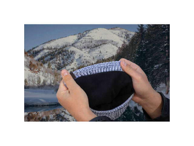 Водонепроникна шапка Dexshell Heathered Rib Knit Beanie Onesize 56-58 см біло-сіра (DH32405MBL) - Фото 3